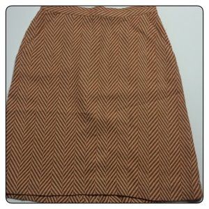 Tucker for Target Pencil Skirt Women's Chevron Rust Cream Pockets Size 3/ XS